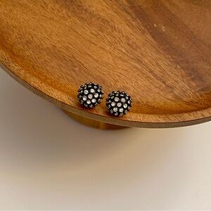 4/$15 Vintage Retro Bronze Pine Cone Rhinestones Earrings Studs